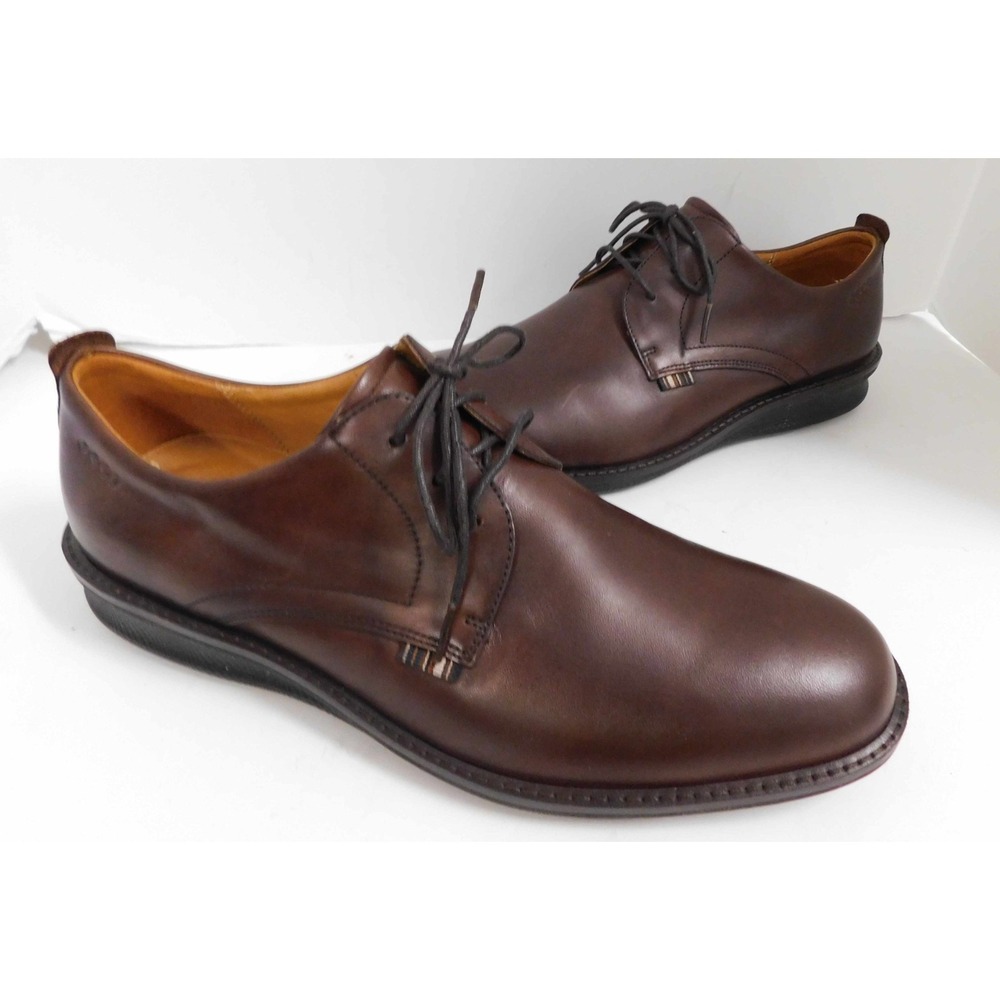 Ecco Men's Matte Brown Leather Plain Toe Modern Hybrid Oxfords‎ 45 11.5